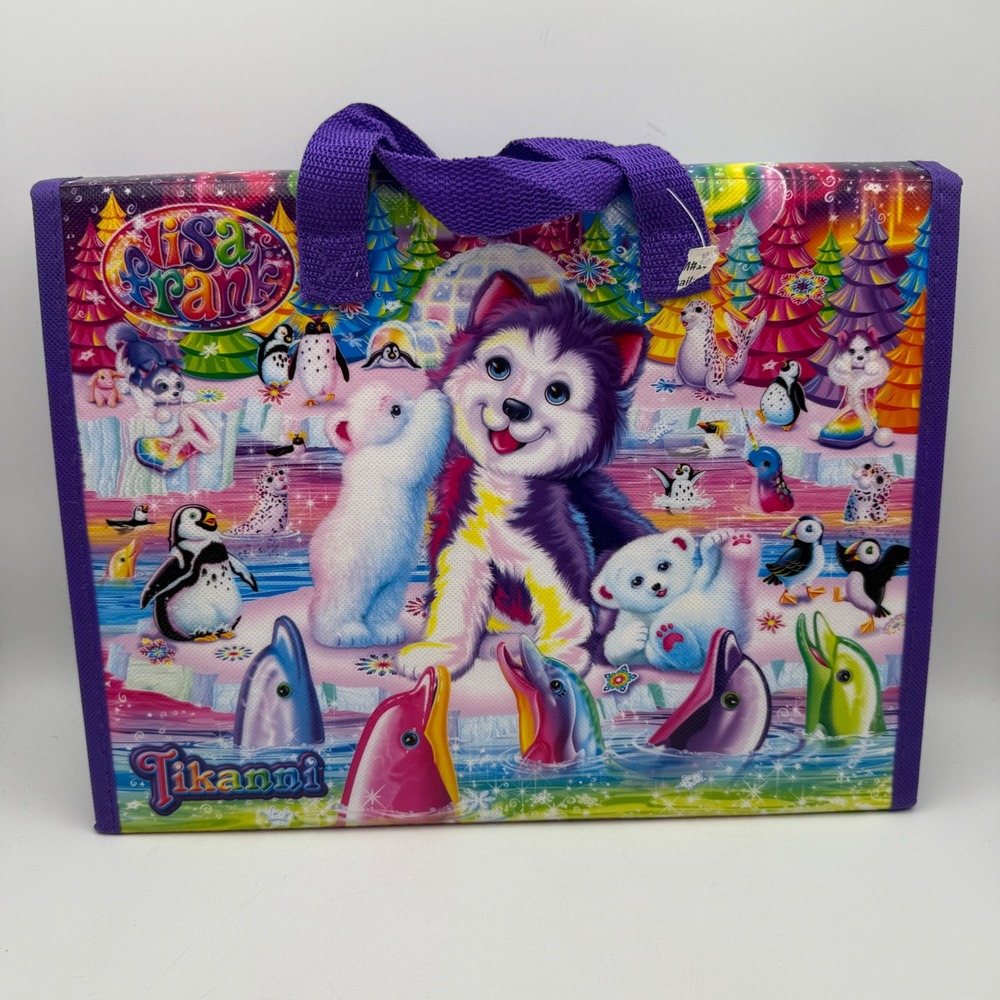 Lisa Frank Activity Set Kids Purple Tikanni Husky Rainbow Art Kit Case NEW